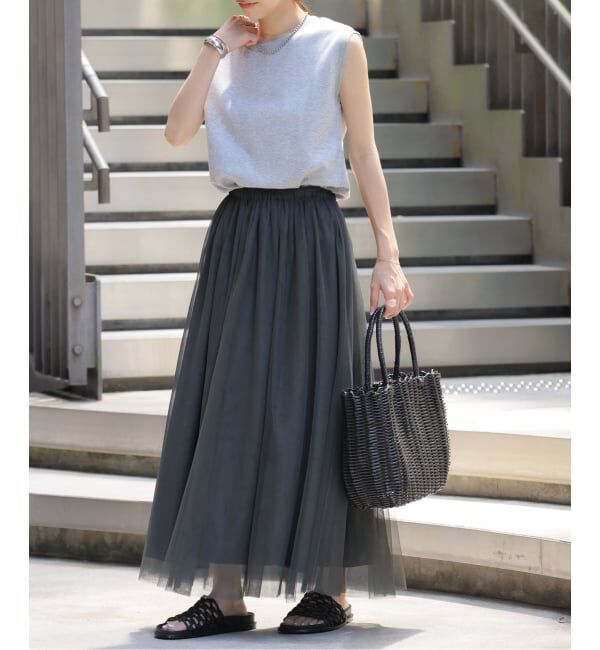 JOURNAL STANDARD relume「《WEB限定追加予約》ウォッシャブルチュールイージースカート」|スカート|