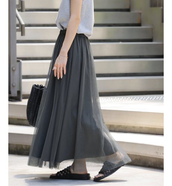 JOURNAL STANDARD relume「《WEB限定追加予約》ウォッシャブルチュールイージースカート」|スカート|