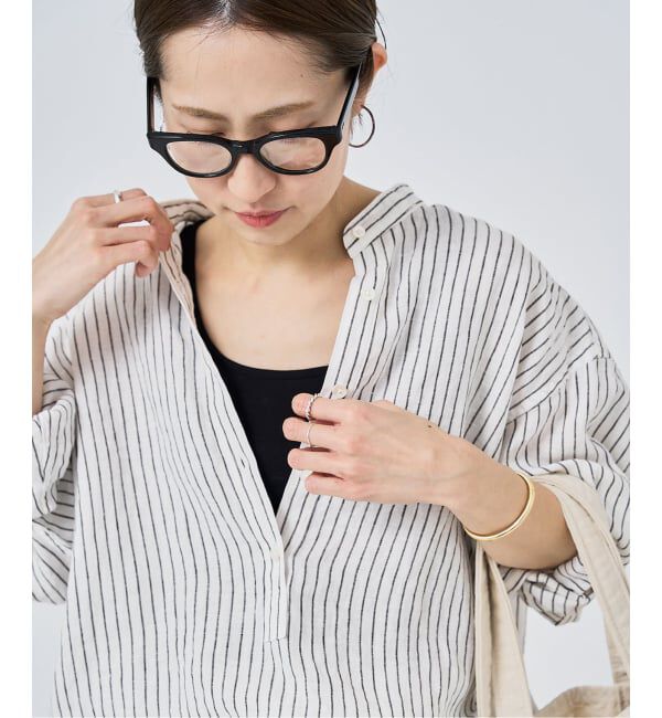 FRAMeWORK「≪追加≫フレンチリネンバンドカラーシャツ」|シャツ・ブラウス|