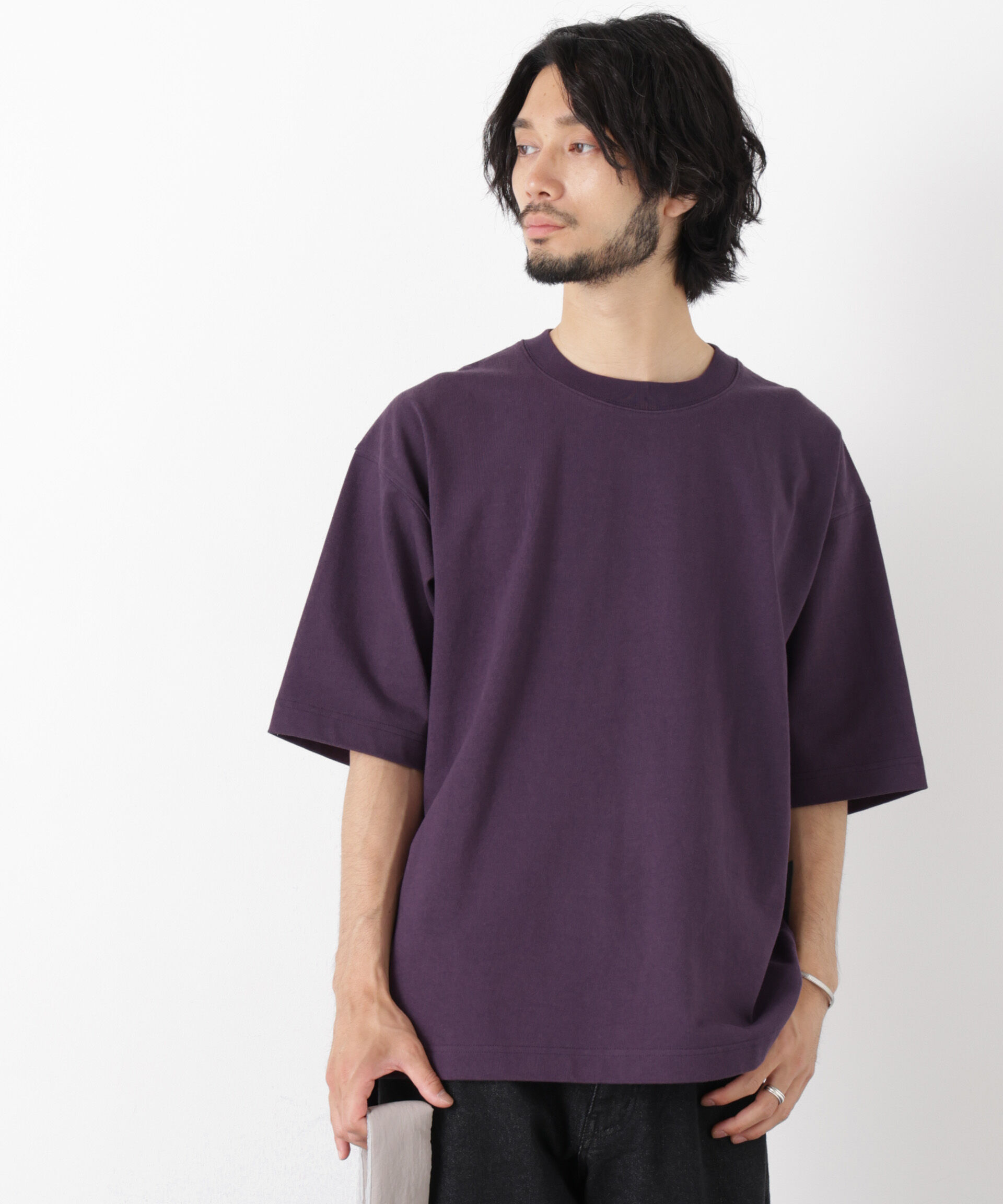 nano･universe「WEB限定/ヘビーウェイトカラーTシャツ 半袖」|Tシャツ・カットソー|D.パープル2