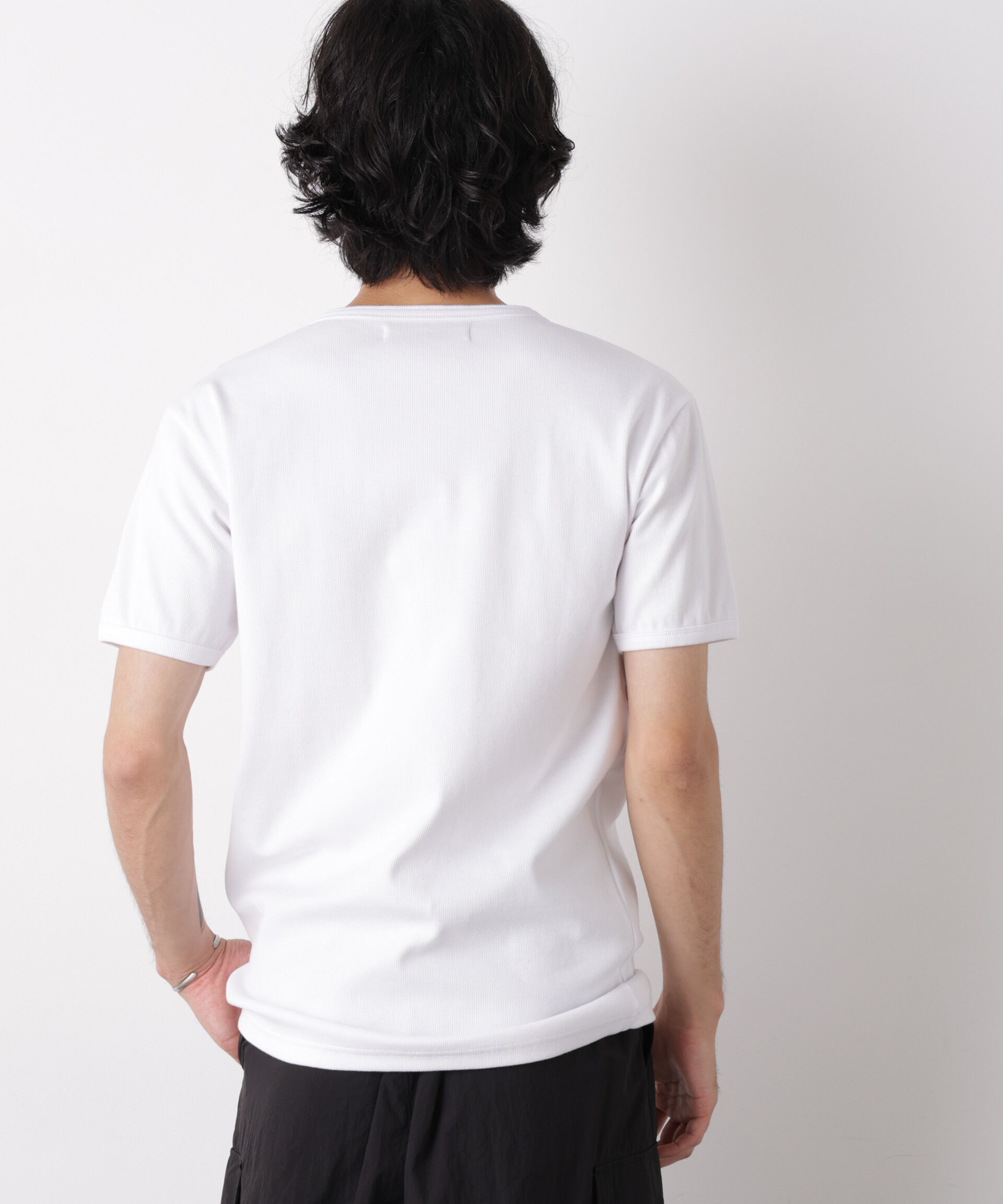 nano･universe「リブフライスヘンリーTシャツ 半袖」|Tシャツ・カットソー|