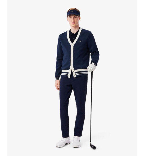 LACOSTE「ウールブレンドジャージニットカーディガン」|カーディガン|