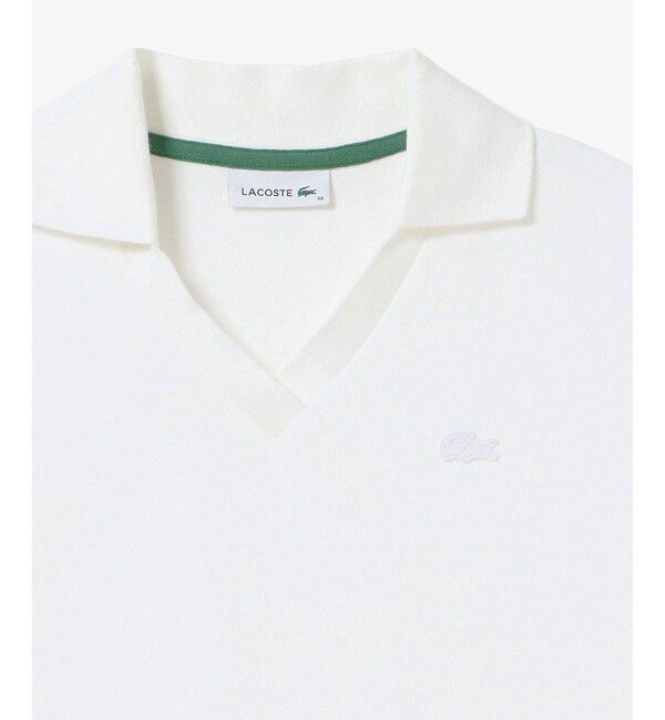 LACOSTE「鹿の子地サッカーシャツ / スキッパーネックポロ」|ポロシャツ|