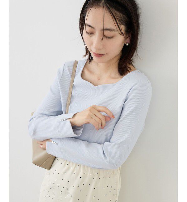 Rope&rsquo;Picnic「ハートネックリブジャケットインナー」|Tシャツ・カットソー|