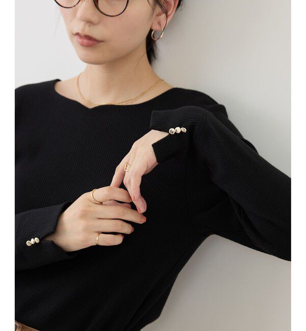 Rope&rsquo;Picnic「ハートネックリブジャケットインナー」|Tシャツ・カットソー|