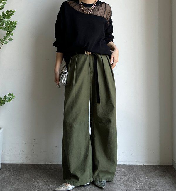  「【WEB限定】シアー切替カットソー」|Tシャツ・カットソー|