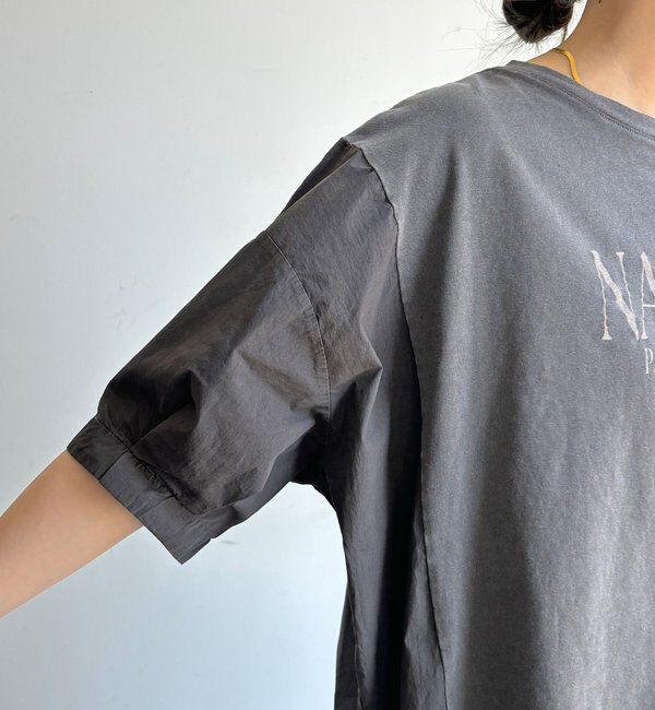  「【WEB限定】異素材切替ワイドロゴTEE」|Tシャツ・カットソー|