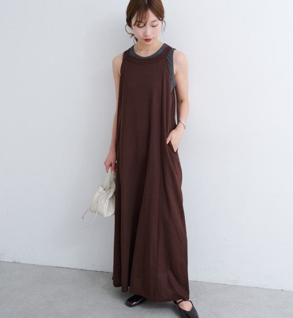  「【低身長サイズ/2サイズ展開/前後2WAY】B カットフレアワンピースSET」|その他|ブラウン