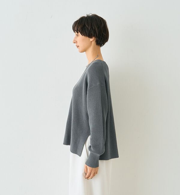 Rouge vif「片畦ハートVネックコットンプルオーバーニット」|ニット・セーター|