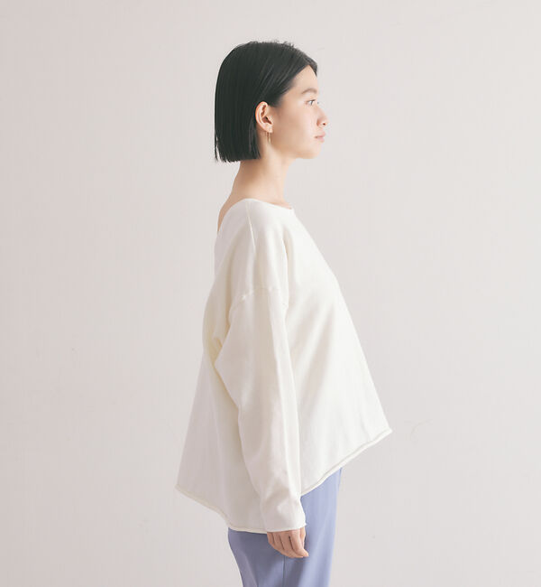 qualite「【WEB・一部店舗限定】クルーネックコットンニットプルオーバー」|ニット・セーター|