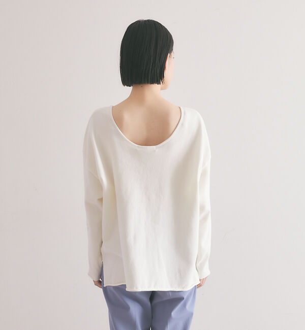 qualite「【WEB・一部店舗限定】クルーネックコットンニットプルオーバー」|ニット・セーター|