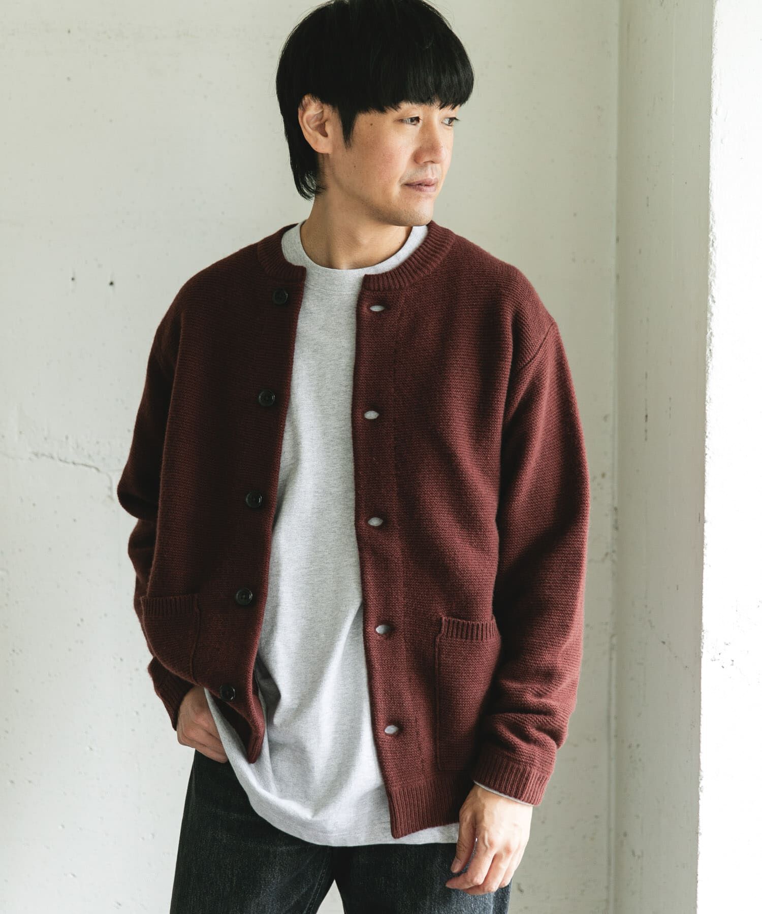 URBAN RESEARCH DOORS「ハミルトンウールガーターカーディガン」|カーディガン|