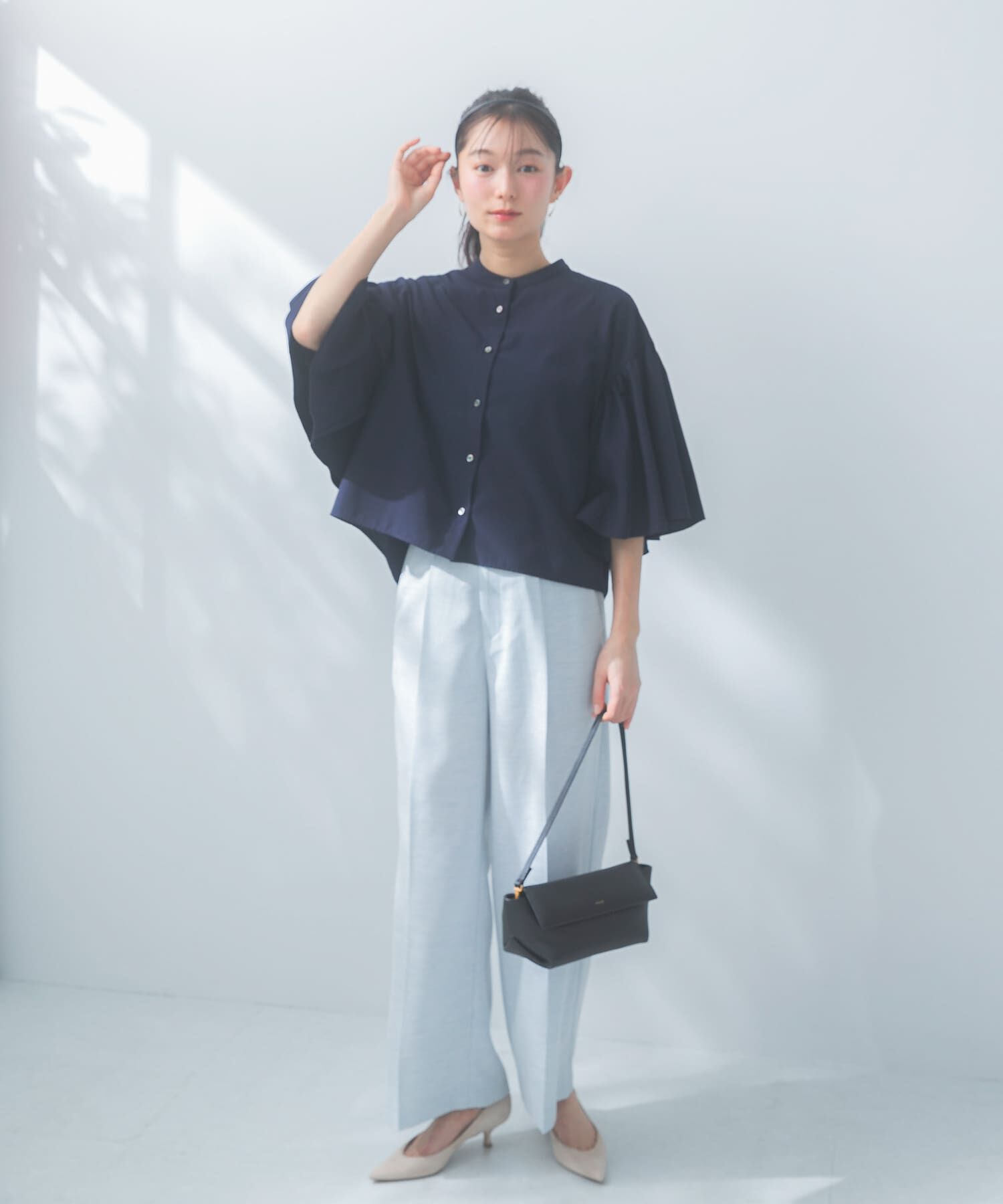 URBAN RESEARCH ROSSO「『一部WEB限定カラー』UVカットウォッシャブルリネン混ブラウス」|シャツ・ブラウス|