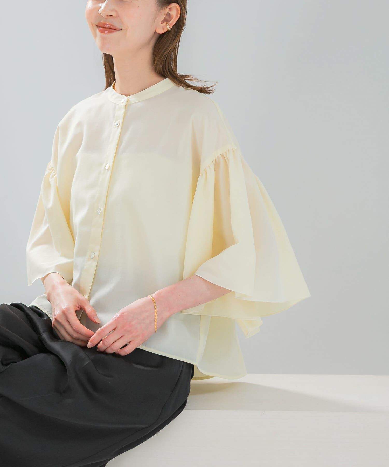URBAN RESEARCH ROSSO「『一部WEB限定カラー』UVカットウォッシャブルリネン混ブラウス」|シャツ・ブラウス|