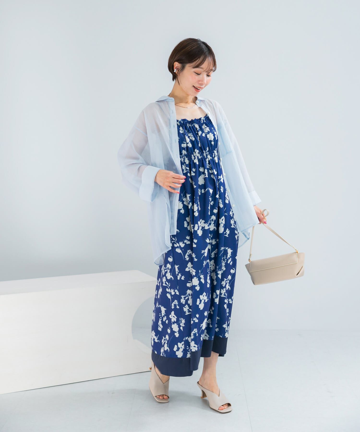 URBAN RESEARCH ROSSO「フラワーモチーフプリントキャミワンピース」|ワンピース|
