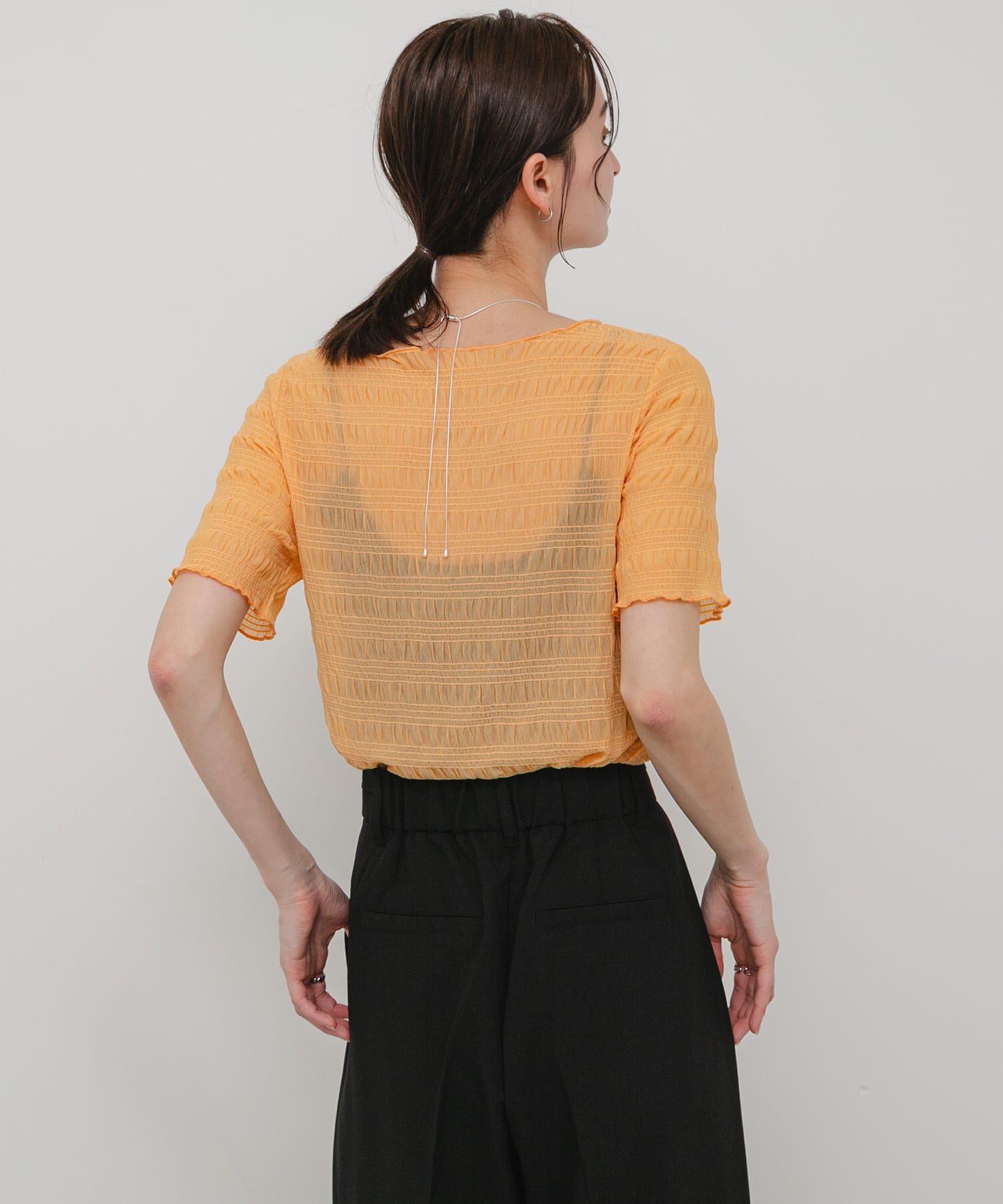 SENSE OF PLACE by URBAN RESEARCH「シャーリングシアートップ(5分袖)」|Tシャツ・カットソー|