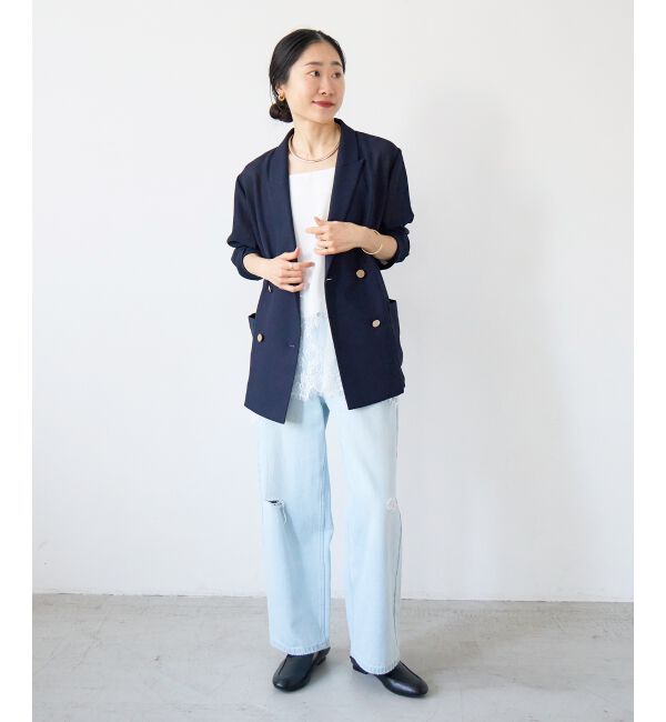  「【手洗い可】メッシュダブルブレストジャケット」|その他|