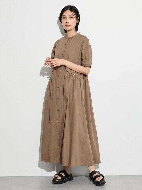 GARAGE OF GOOD CLOTHING「タックスリーブワンピース」|ワンピース|Brown