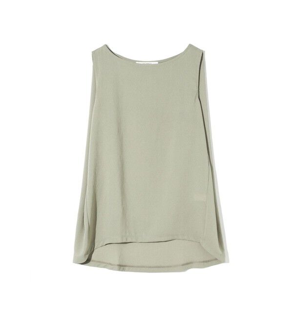 MIDIUMISOLID「MIDIUMISOLID for Ladies ノースリーブタックワイドプルオーバー」|Tシャツ・カットソー|ライトカーキ