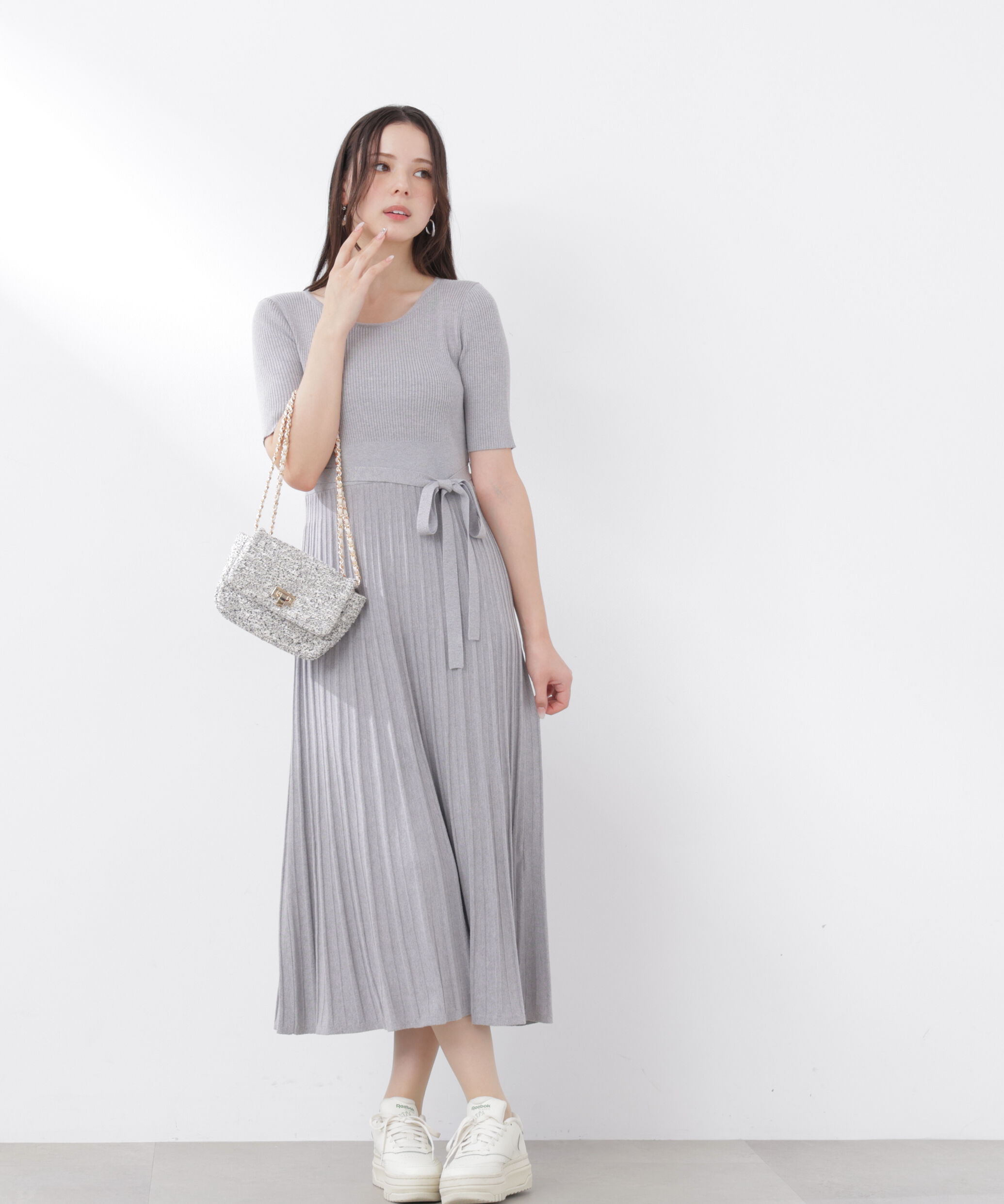 PROPORTION BODY DRESSING「《EDIT COLOGNE》レースカラー2wayニットワンピース　26SS」|ワンピース|