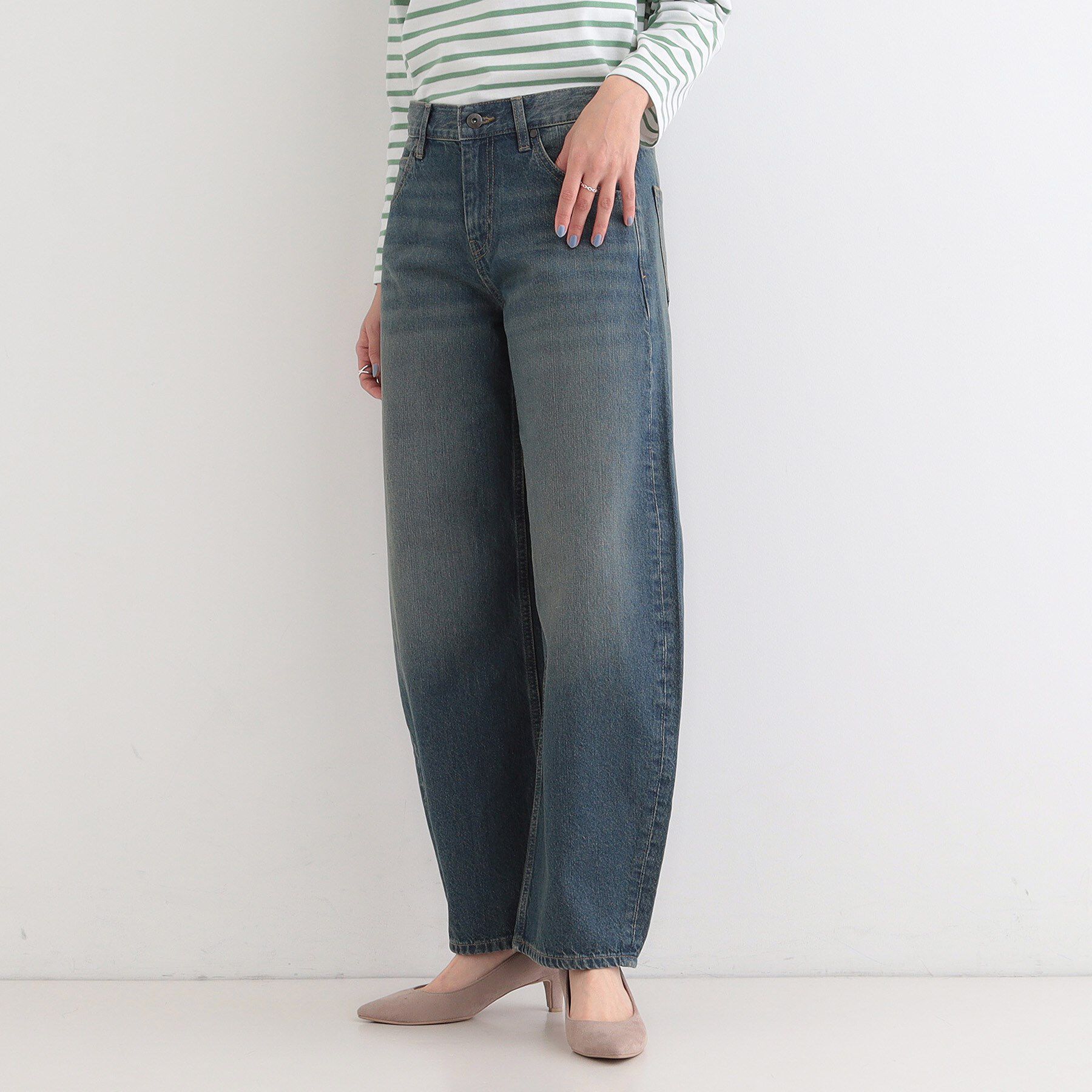 SHOO･LA･RUE「【SHOO・LA・RUE DENIM/高レビュー】ゆるっと決まる こなれカーブデニムパンツ」|デニム|