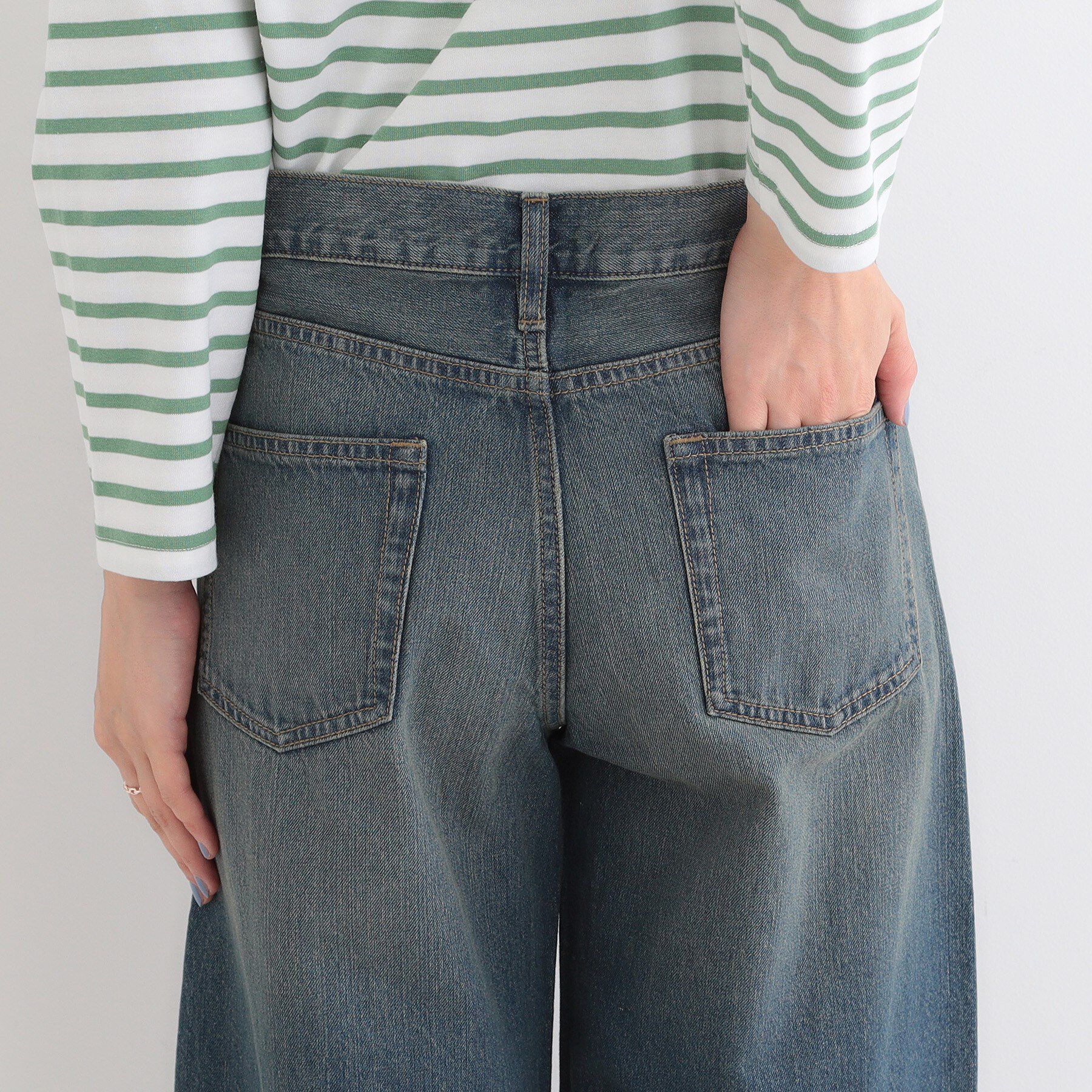 SHOO･LA･RUE「【SHOO・LA・RUE DENIM/高レビュー】ゆるっと決まる こなれカーブデニムパンツ」|デニム|