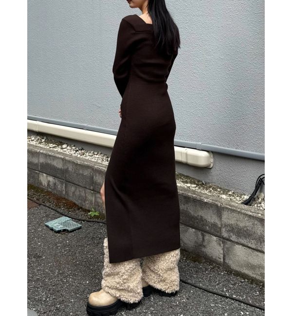 EMODA「フロントボタンリブニットワンピース」|ワンピース|