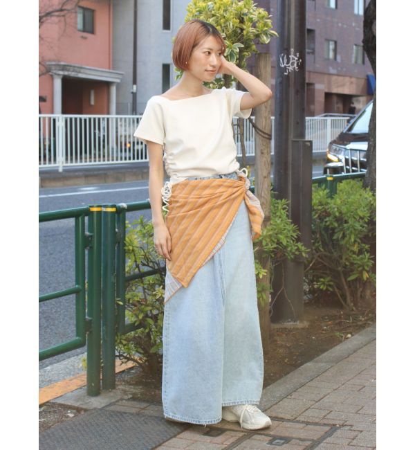 Ungrid「サイドギャザーボートネックTee」|Tシャツ・カットソー|