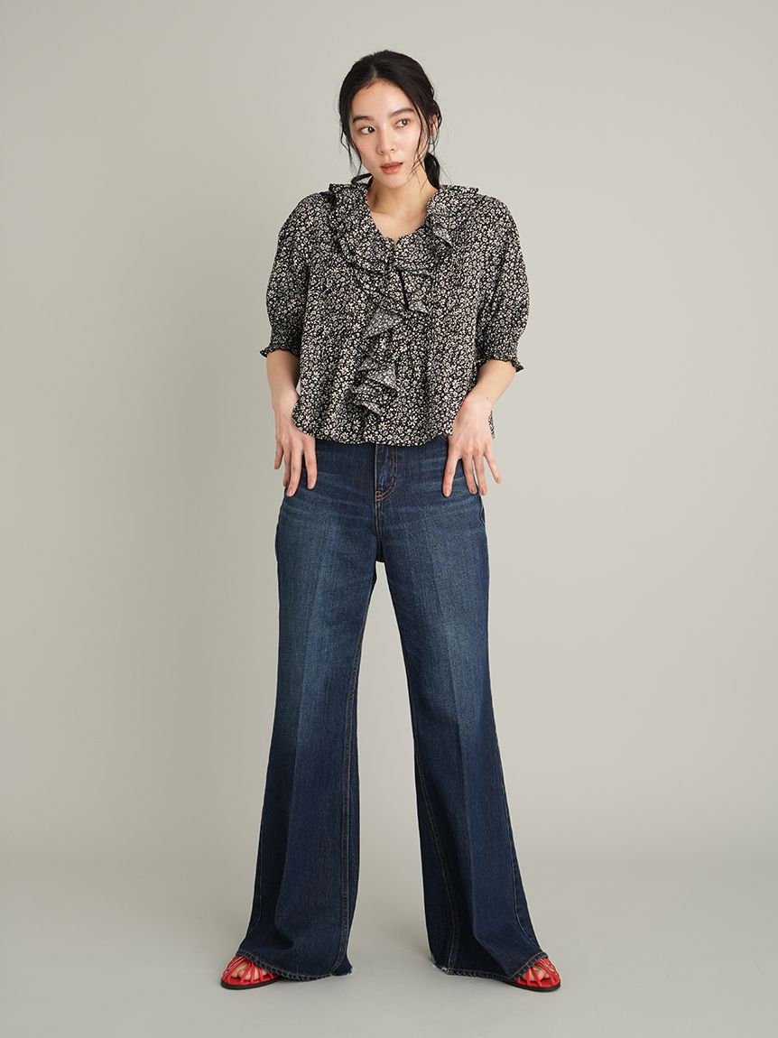 Mila Owen「【MILA PANTS】フレアデニムパンツ」|デニム|