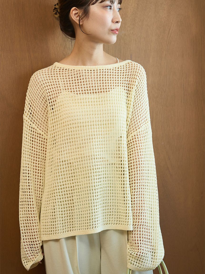 emmi atelier「メッシュニットプルオーバー」|ニット・セーター|