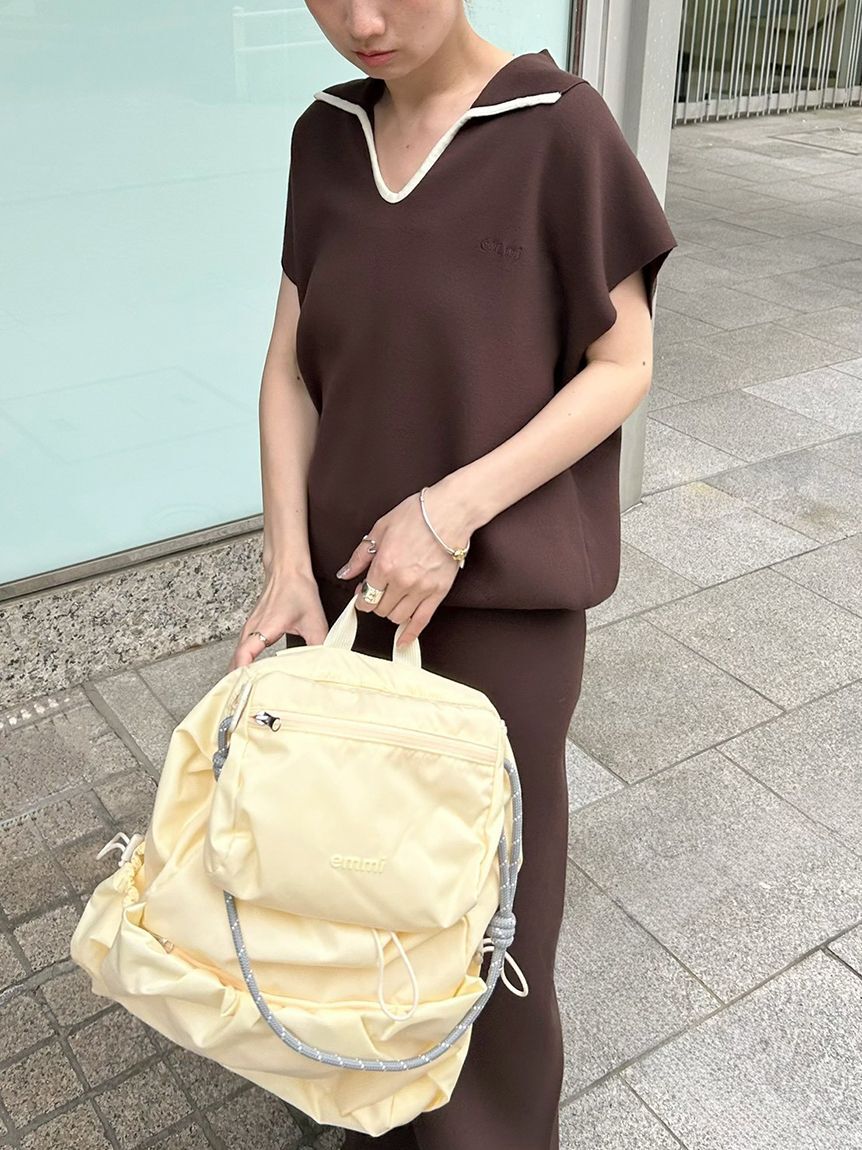 emmi atelier「エフォートレスポロニット【セットアップ対応】/ウォッシャブル/UVカット/接触冷感」|ニット・セーター|