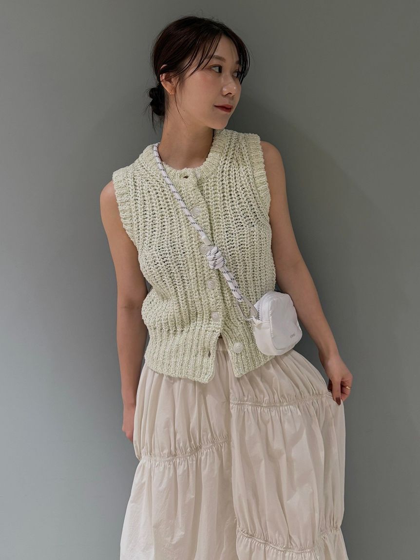 emmi atelier「eco フリンジニットベスト」|ニット・セーター|