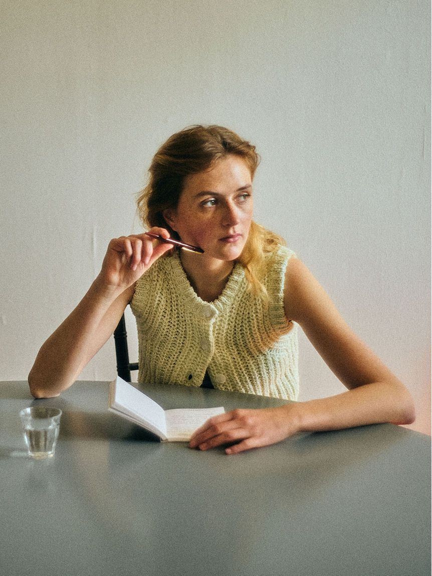 emmi atelier「eco フリンジニットベスト」|ニット・セーター|
