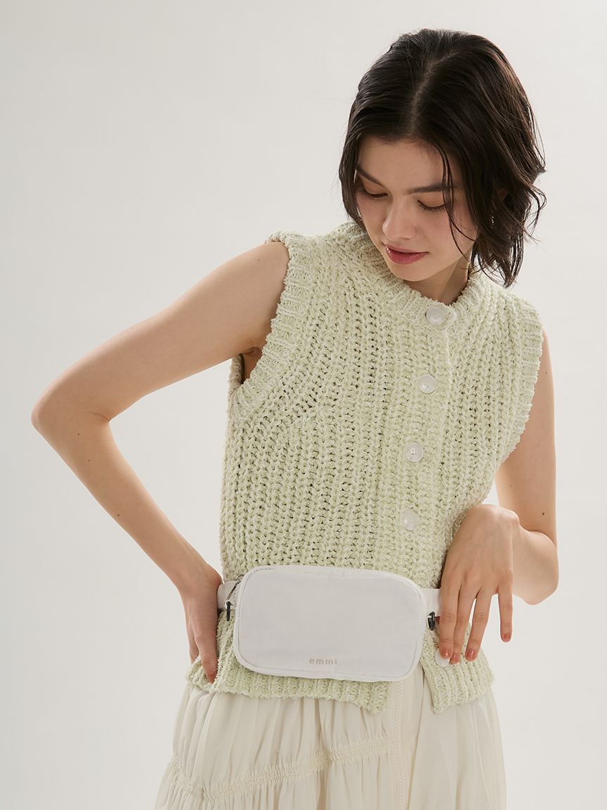 emmi atelier「eco フリンジニットベスト」|ニット・セーター|