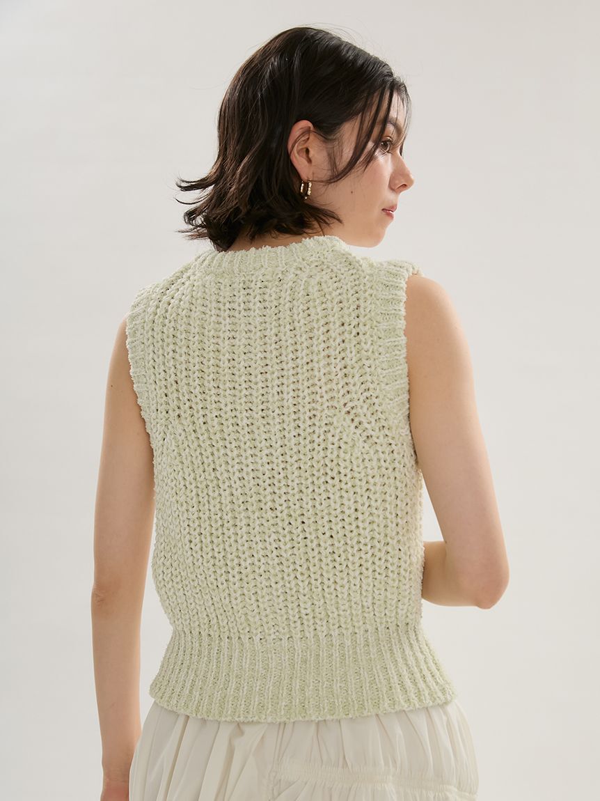 emmi atelier「eco フリンジニットベスト」|ニット・セーター|