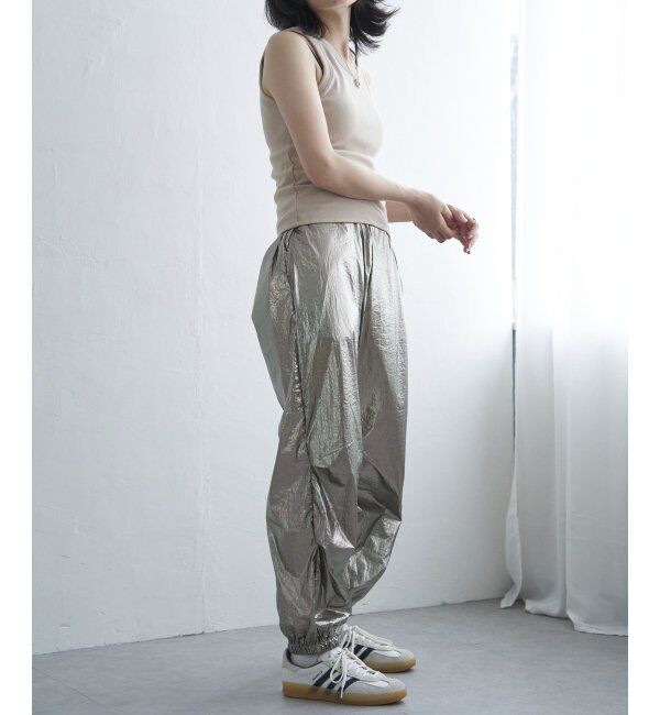 VENCE share style「メタリックパラシュートパンツ」|デニム|