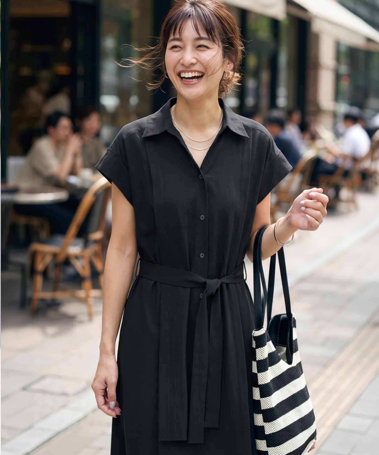STYLE DELI「綿混ニュアンス質感シャツワンピース」|ワンピース|