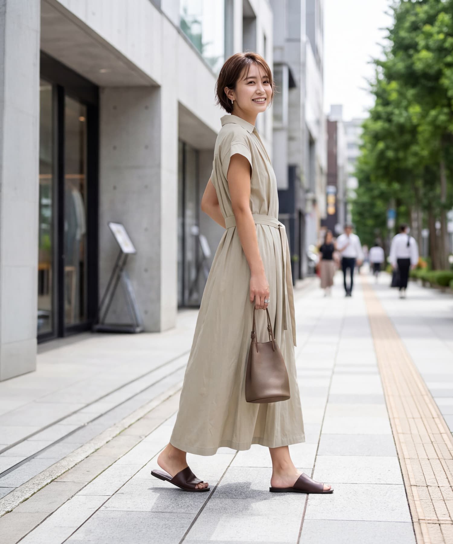STYLE DELI「綿混ニュアンス質感シャツワンピース」|ワンピース|