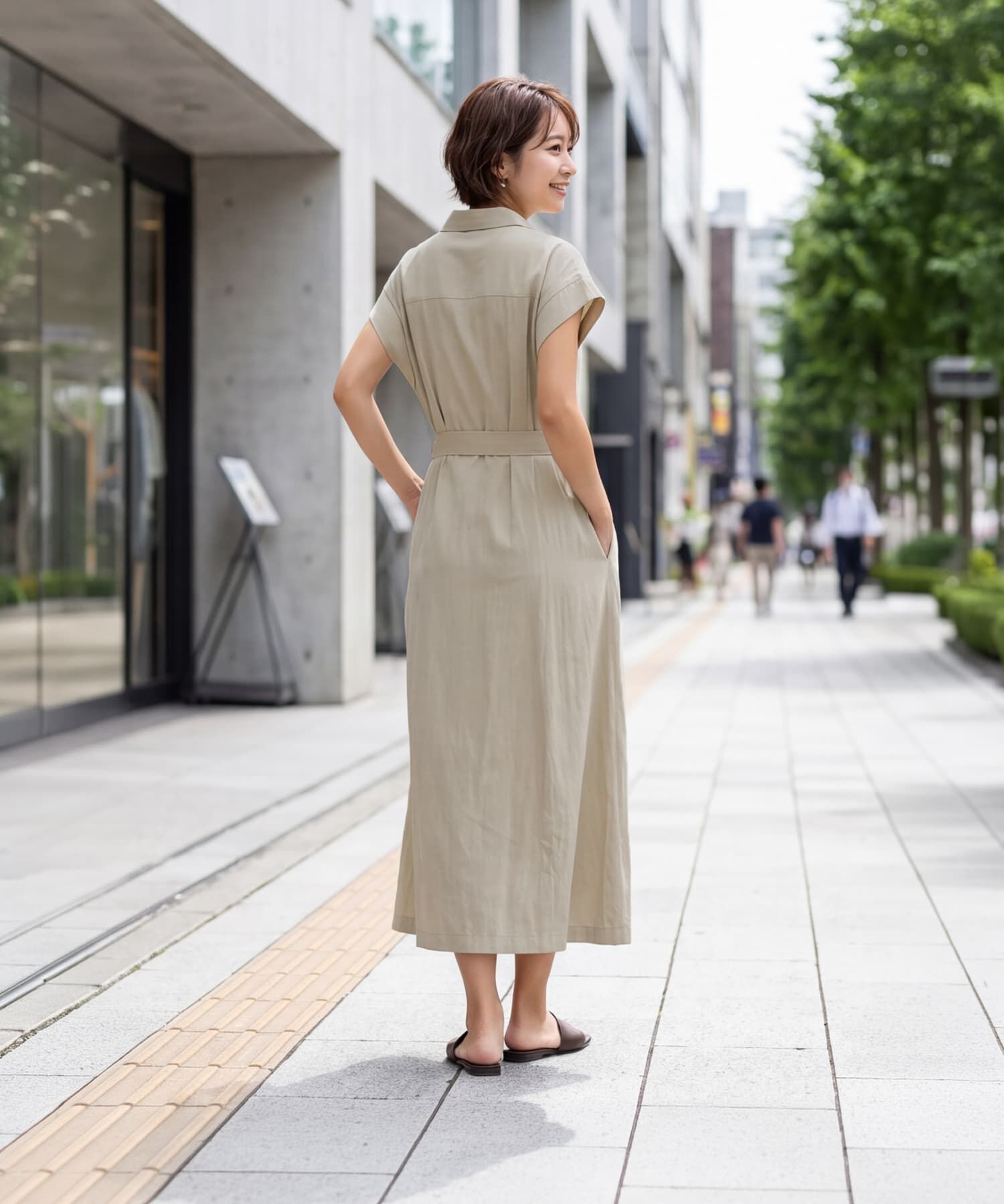 STYLE DELI「綿混ニュアンス質感シャツワンピース」|ワンピース|