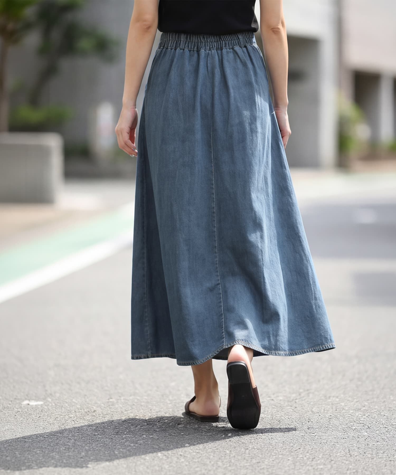 STYLE DELI「薄手な柔らか夏デニムフレアスカート」|スカート|