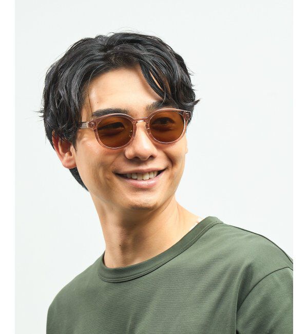  「Zoff｜UNITED ARROWS ボストン型｜サングラス ユナイテッドアローズ｜カラーレンズ｜黒縁 ｜UVカット」|サングラス|