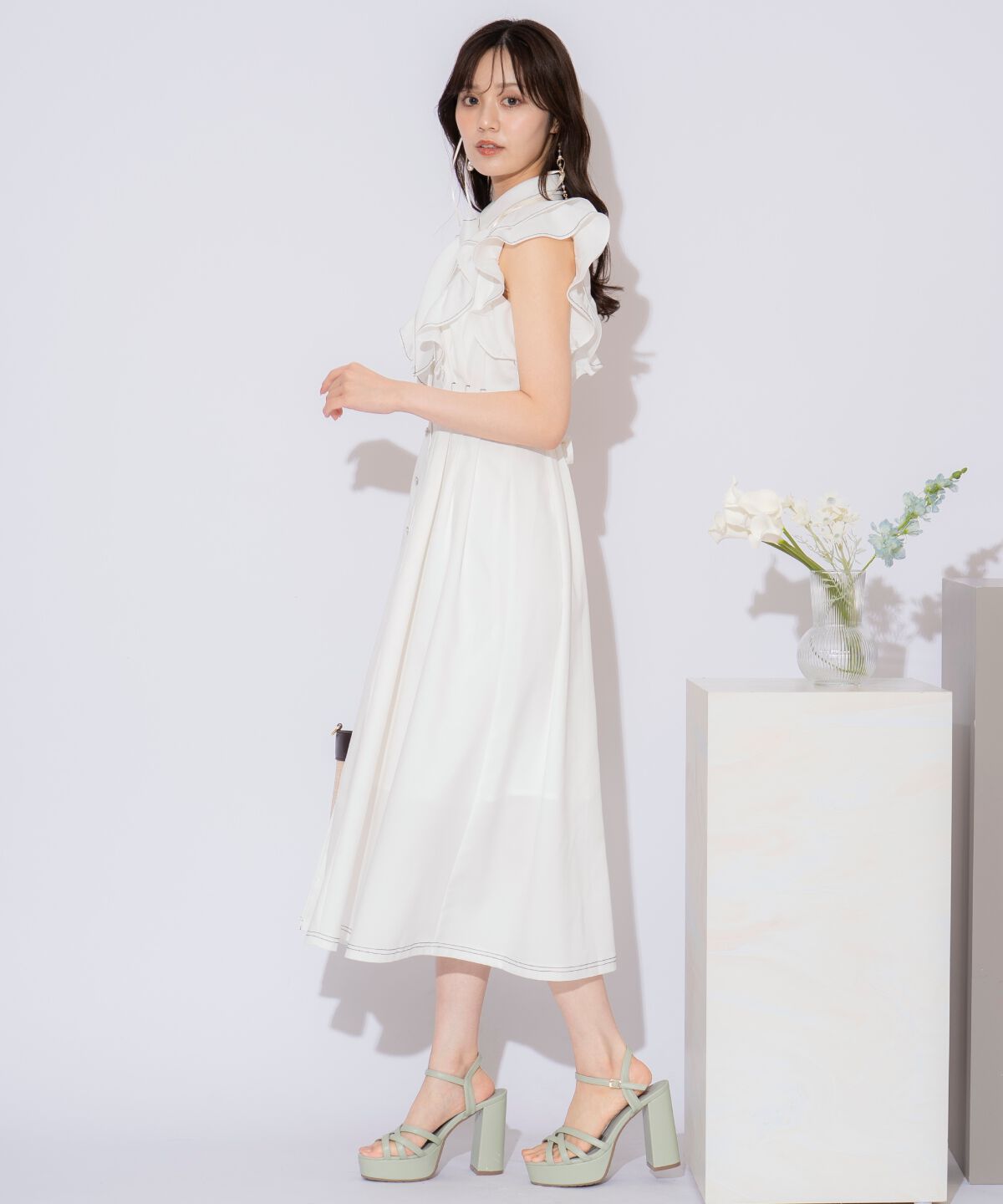 WILLSELECTION「リボンタイタックウエストシャツワンピース」|ワンピース|