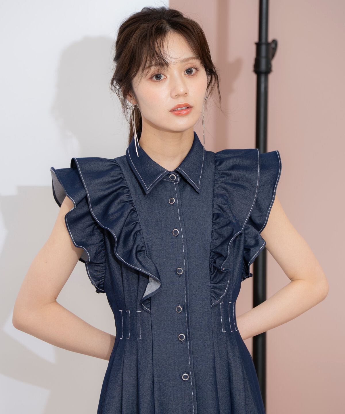 WILLSELECTION「リボンタイタックウエストシャツワンピース」|ワンピース|