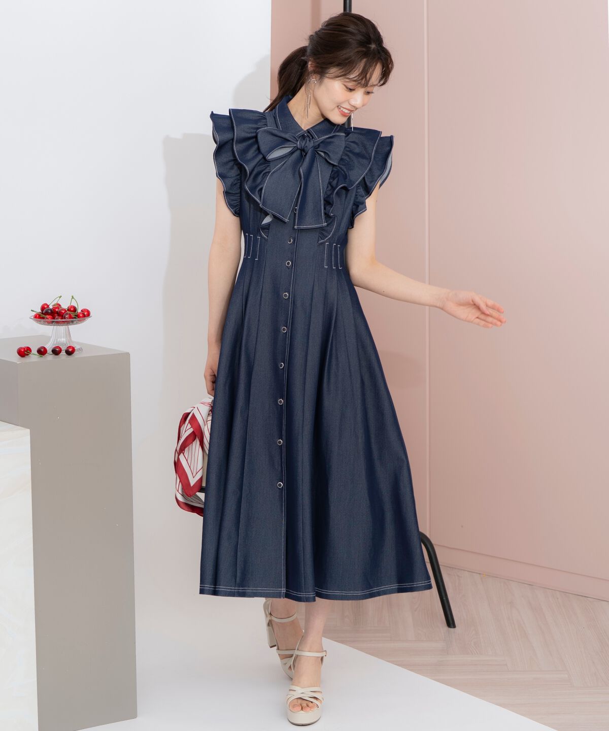 WILLSELECTION「リボンタイタックウエストシャツワンピース」|ワンピース|
