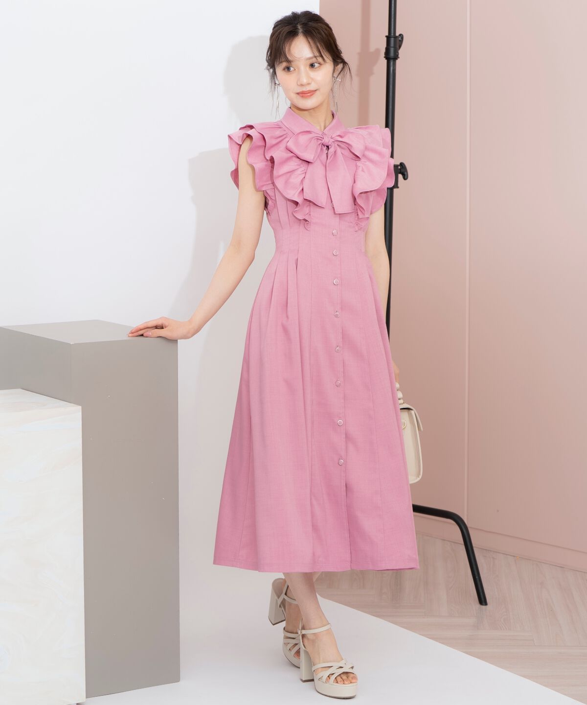 WILLSELECTION「リボンタイタックウエストシャツワンピース」|ワンピース|