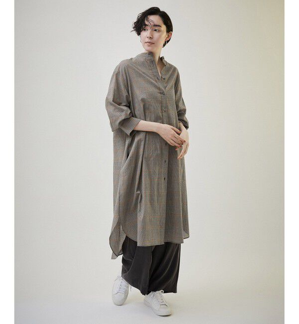 SALON adam et rope'「【NIPPON CULTURE】【洗える】コットンワッシャーローンロングシャツ」|シャツ・ブラウス|