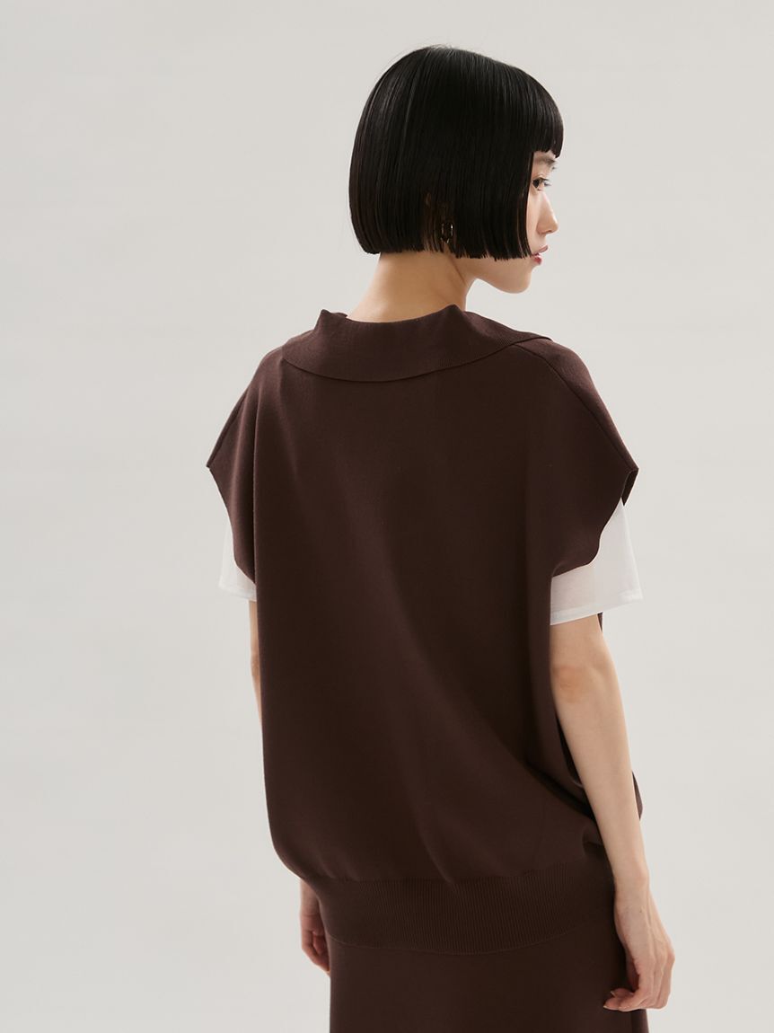 emmi atelier「エフォートレスポロニット【セットアップ対応】/ウォッシャブル/UVカット/接触冷感」|ニット・セーター|