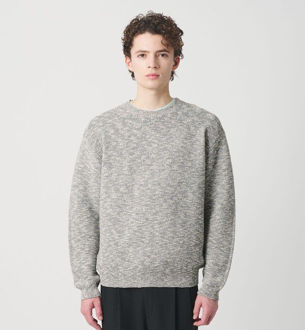 BEAUTY&YOUTH UNITED ARROWS「ガーター ステッチ スラブ クルーネック ニット ウォッシャブル」|ニット・セーター|