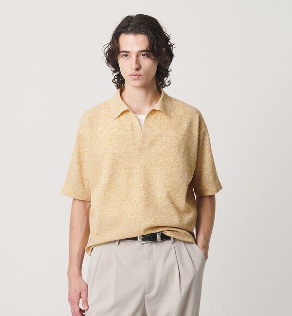 BEAUTY&YOUTH UNITED ARROWS「KNITEE リネンブレンド メリノ スキッパー ニット Tシャツ ウォッシャブル」|ニット・セーター|