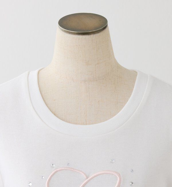  「ビジュー付きロゴ刺繍Tee」|プルオーバー|